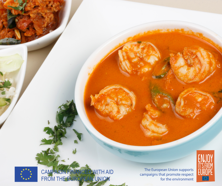 Goan Prawn Curry with European Corinthian black raisins 